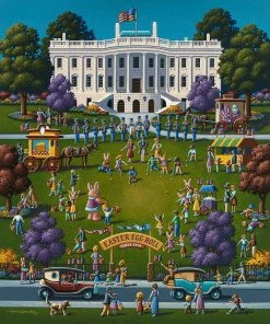 Best Sale ❤️ Dowdle Folk Art 500 Pieces White House Easter 👏