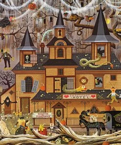 Hot Sale ⌛ Buffalo Games 500 Pieces Trick Or Treat Hotel 😀