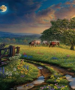 Brand new ⌛ Buffalo Games 1000 Pieces Dusk And Dawn At The Farm 👍