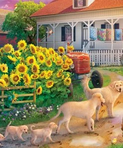 Promo ๐ Buffalo Games 1000 Pieces Farm Flower Pups ๐