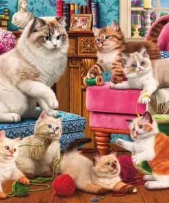 Brand new ✨ Buffalo Games 750 Pieces Sewing Kittens 🎉