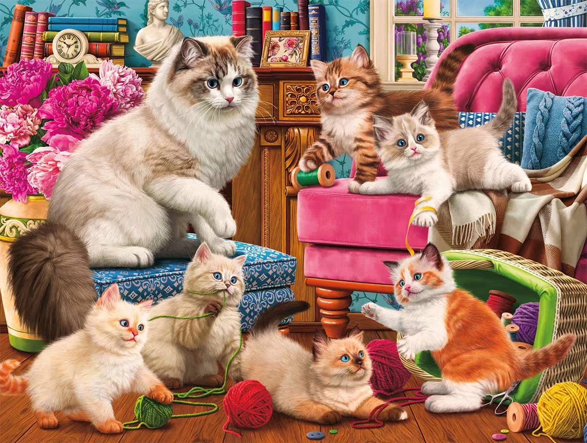 Brand new β¨ Buffalo Games 750 Pieces Sewing Kittens π