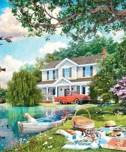 New 🛒 Buffalo Games 1000 Pieces Picnic At The Farm 🥰