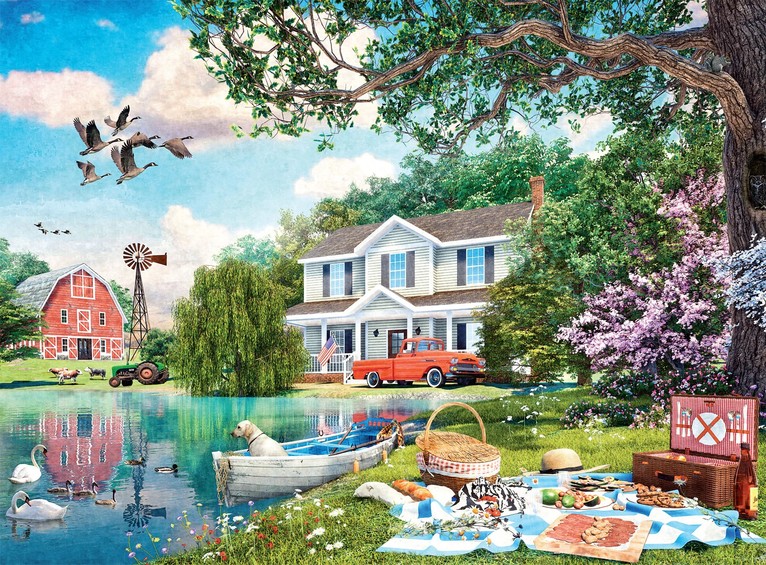 New π Buffalo Games 1000 Pieces Picnic At The Farm π₯°