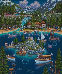 Brand new 😀 Dowdle Folk Art 1000 Pieces Lake Tahoe ✨