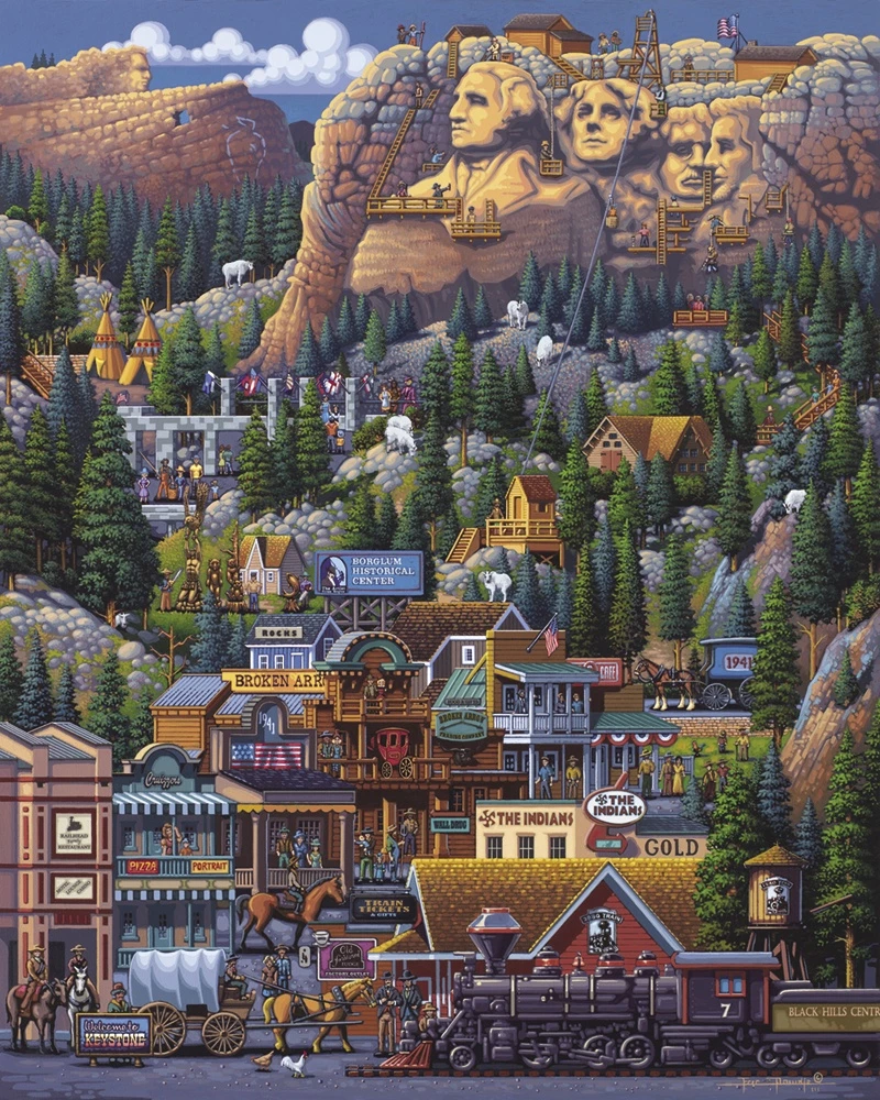 New π Dowdle Folk Art 1000 Pieces The Black Hills β