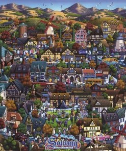 Best Sale 🎁 Dowdle Folk Art 1000 Pieces Solvang Danish Village ✨