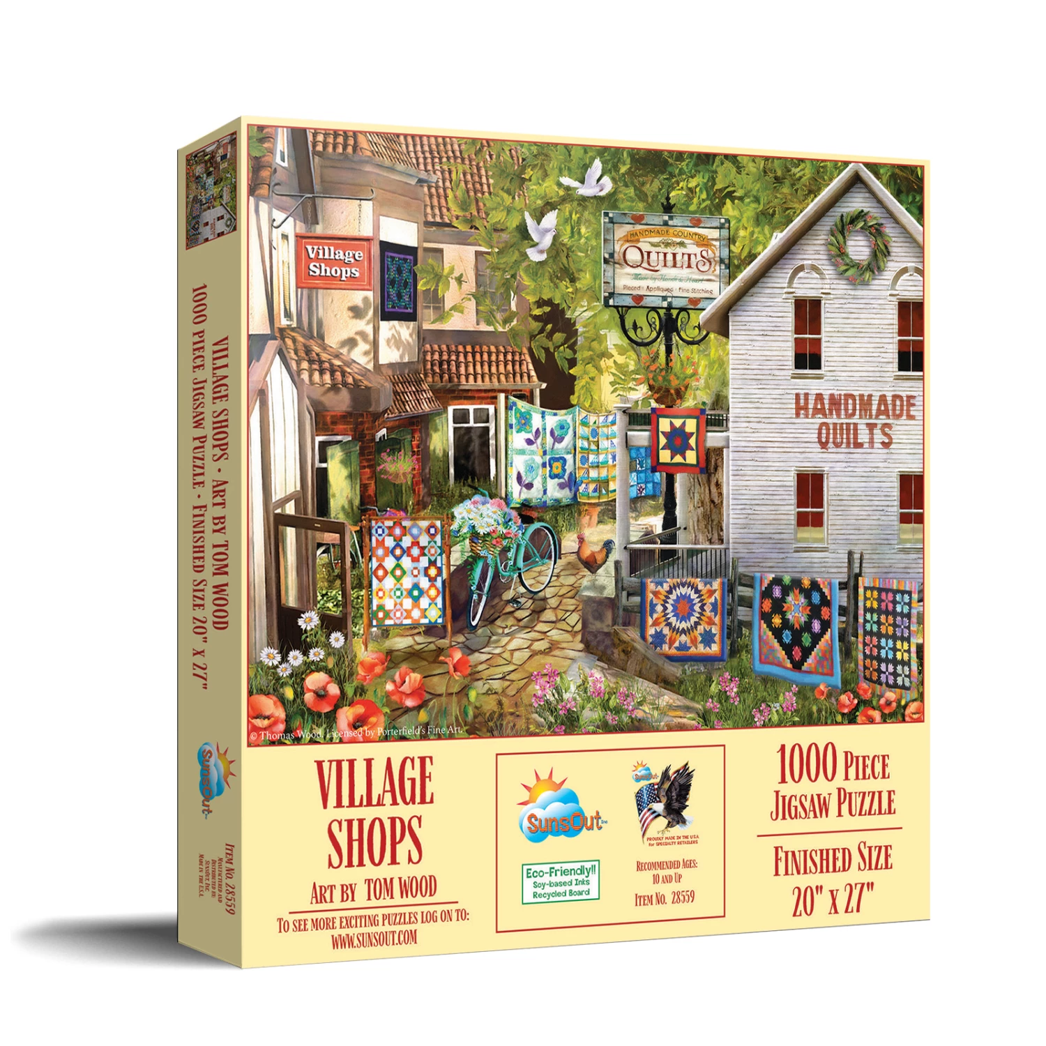 Best Sale 😀 SunsOut 1000 Pieces Village Shops 🥰 - Image 2