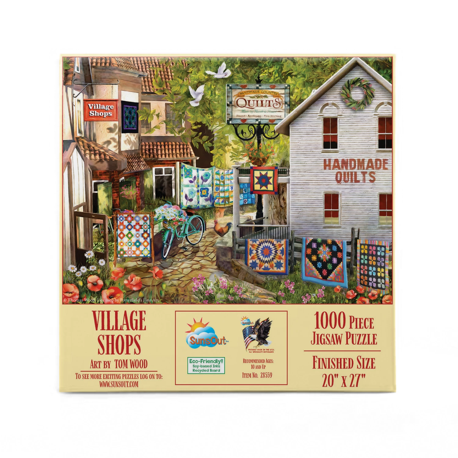 Best Sale 😀 SunsOut 1000 Pieces Village Shops 🥰 - Image 3