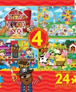 Wholesale 💯 Ceaco 24 Pieces 4-in-1 Puzzle Pack (Farm) 🧨