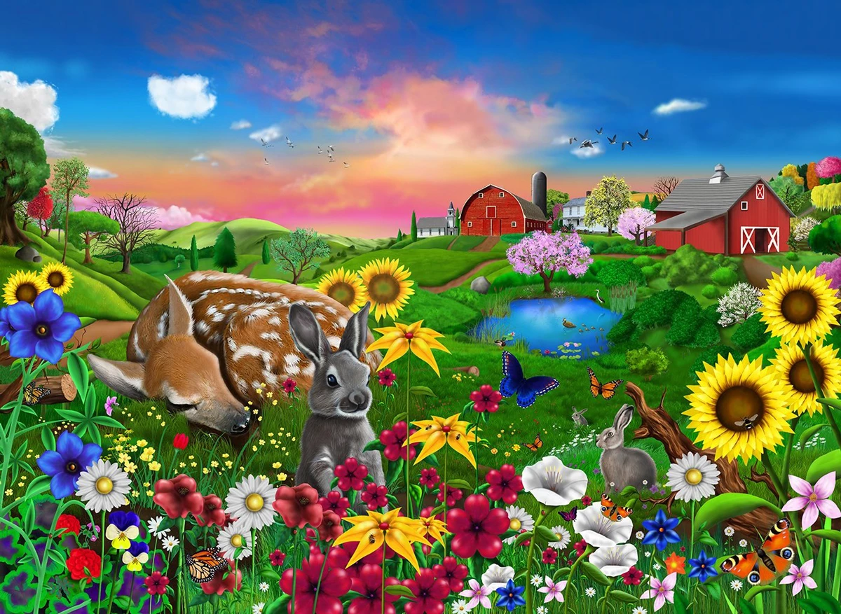 Cheap π― All Jigsaw Puzzles 1000 Pieces Peaceful Pastures π