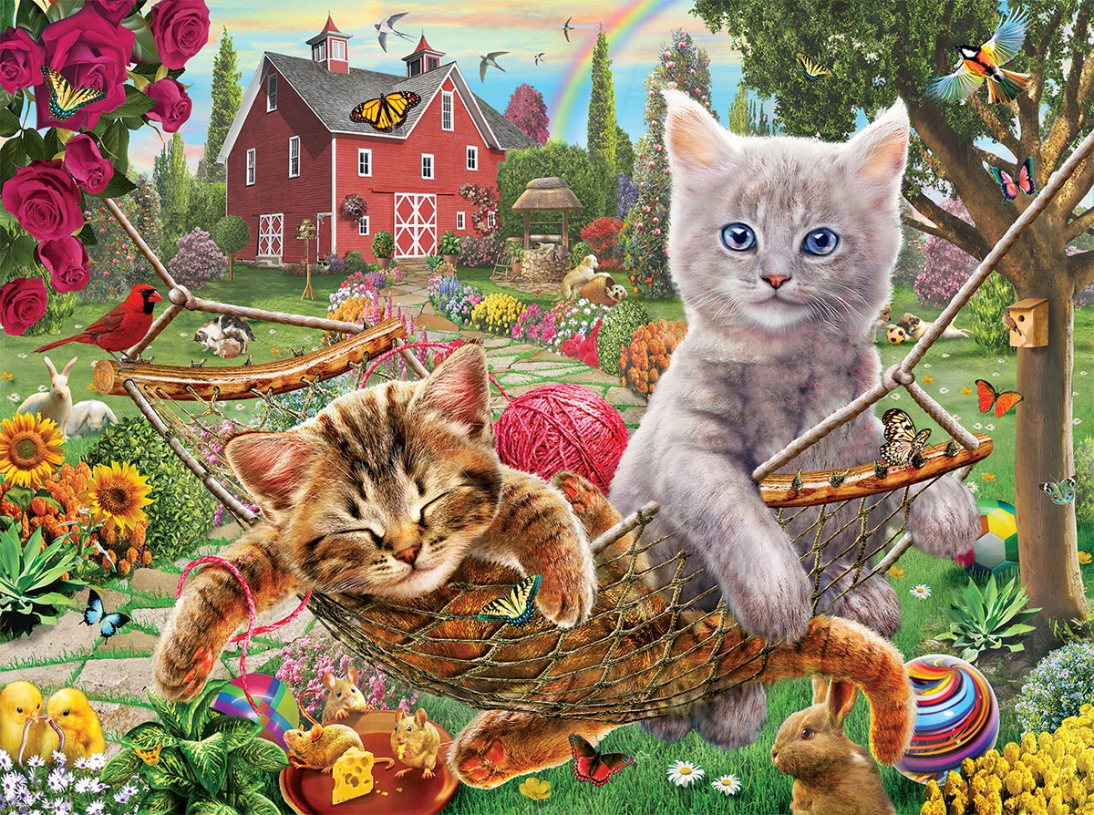 Buy ⭐ SunsOut 300 Pieces Cats On The Farm 👍