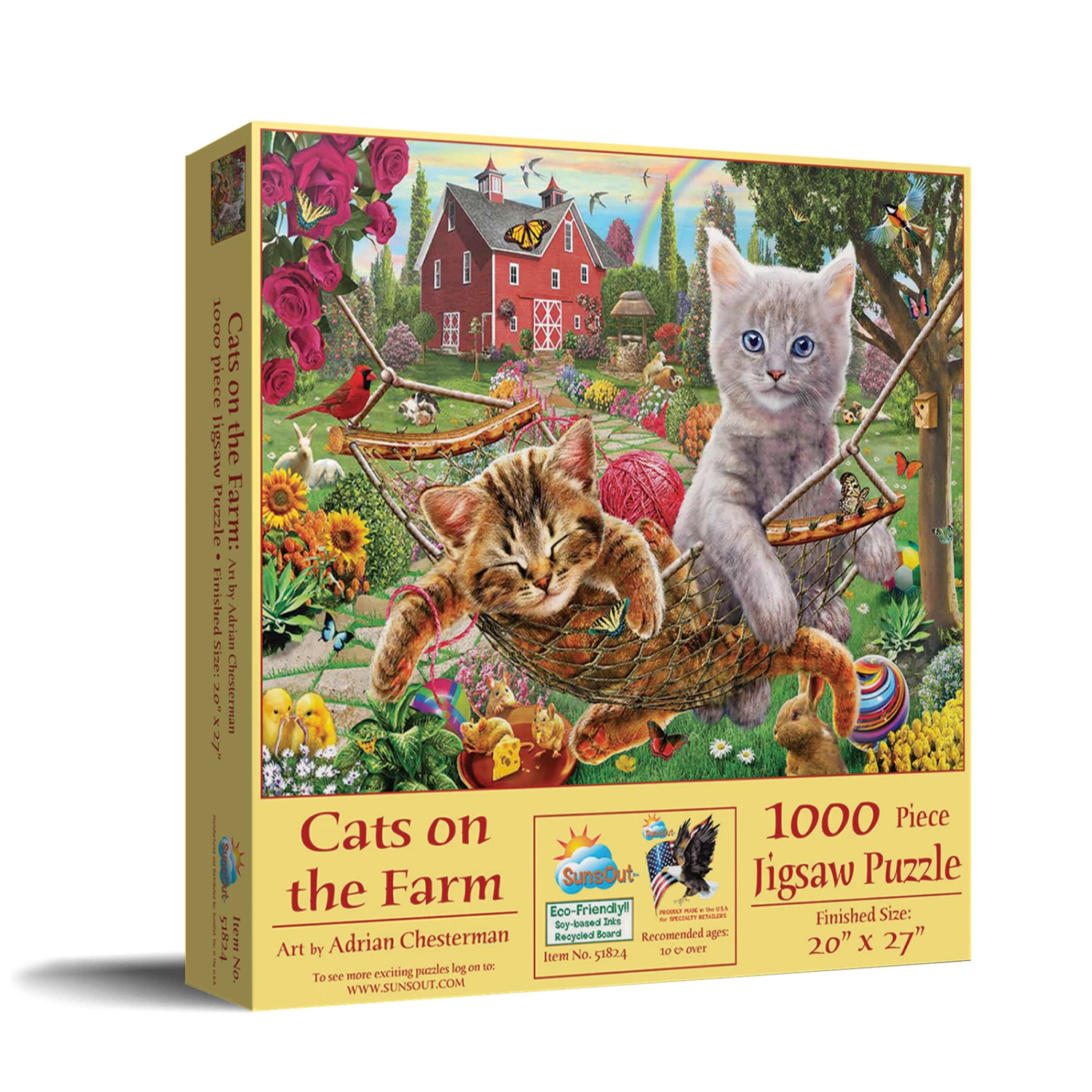 Cheap โค๏ธ SunsOut 1000 Pieces Cats On The Farm ๐ - Image 2