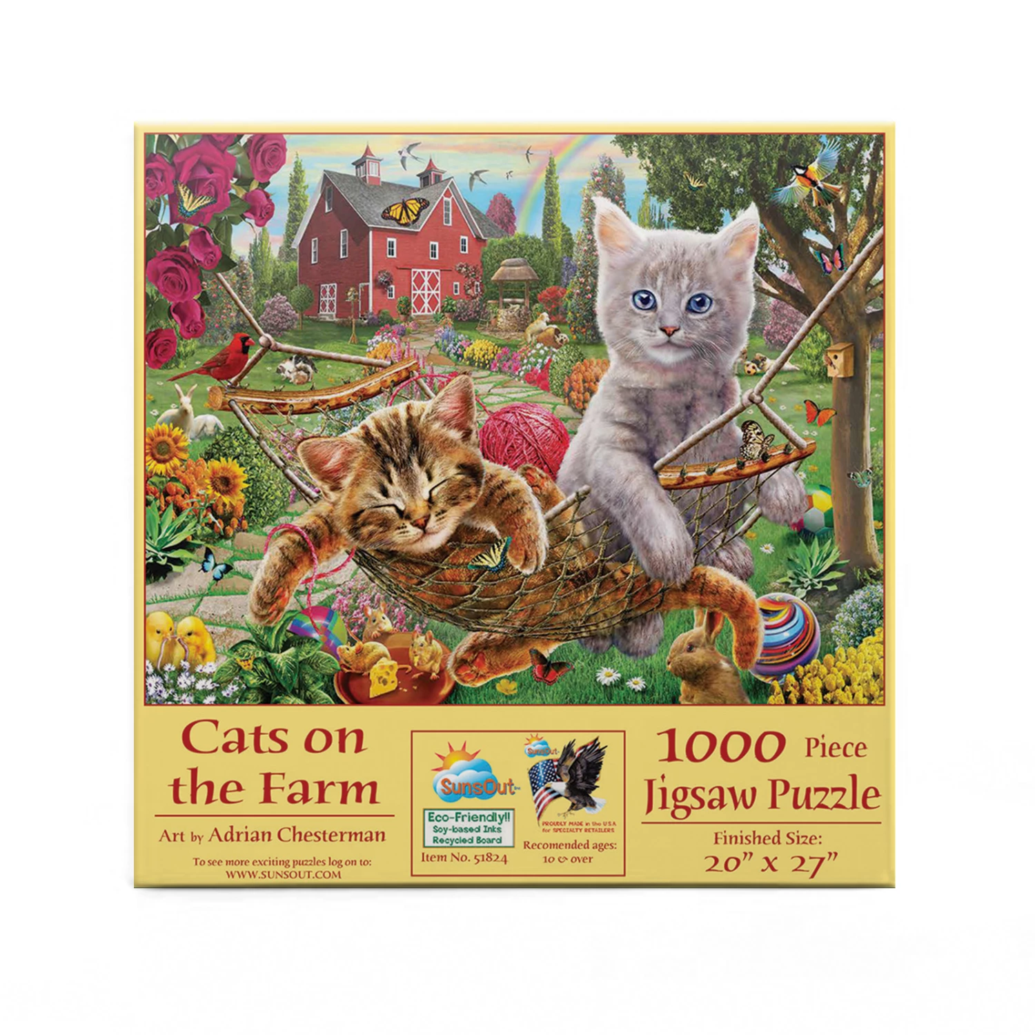 Cheap โค๏ธ SunsOut 1000 Pieces Cats On The Farm ๐ - Image 3