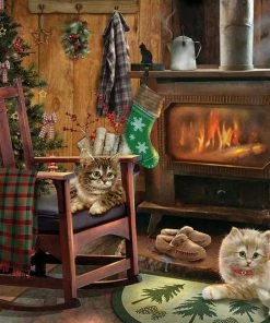 Outlet ✔️ Cobble Hill 500 Pieces Kittens By The Stove 👏