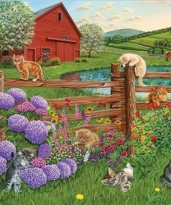 Cheap 🎁 Cobble Hill 275 Pieces Farm Cats 😍
