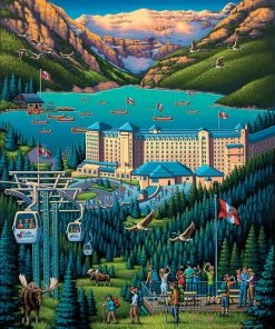 Brand new 🧨 Dowdle Folk Art 500 Pieces Lake Louise 🔔