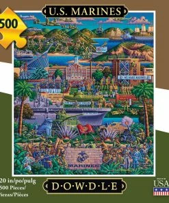 Cheapest 🧨 Dowdle Folk Art 500 Pieces U.S. Marines 🎁