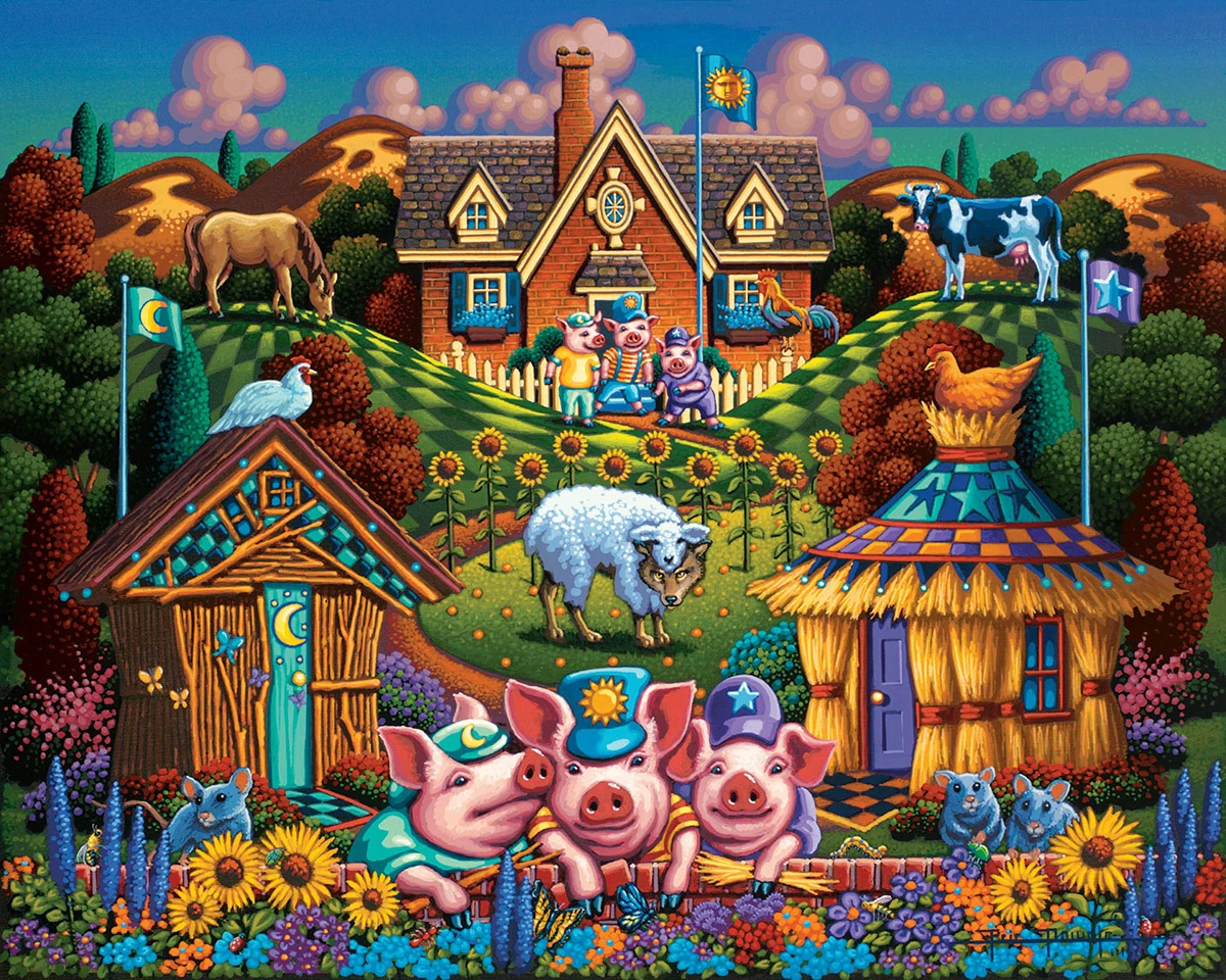 Best Pirce π€© Dowdle Folk Art 500 Pieces Three Little Pigs π