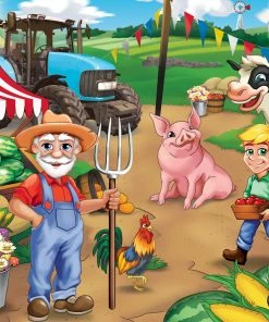 Best deal 💯 MasterPieces 60 Pieces Old MacDonald's Farm - Market Day 🛒