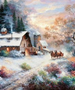 Best Sale ⭐ SunsOut 1000 Pieces Snowy Evening Outing 🤩