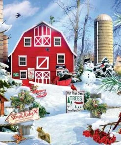 Wholesale ⭐ SunsOut 300 Pieces A Snowy Day On The Farm 🎉