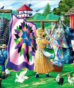 New ๐คฉ SunsOut 1000 Pieces Quilter's Clothesline โค๏ธ