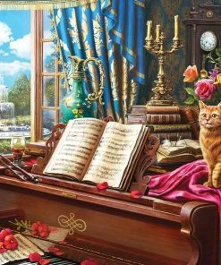 Cheapest 👏 SunsOut 1000 Pieces Grand Piano Cat 🌟