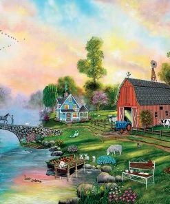 Cheap ⭐ SunsOut 500 Pieces Bridge To The Farm 🛒