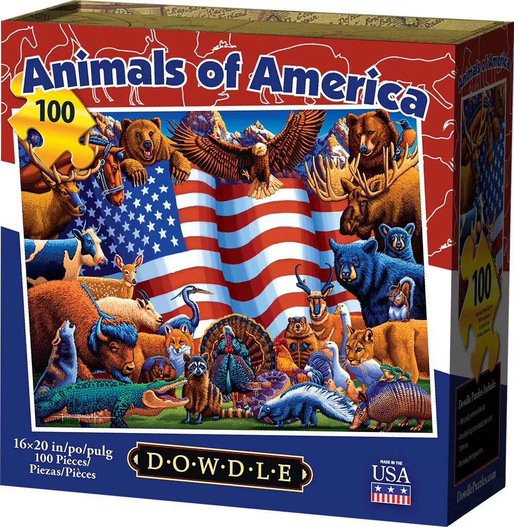 Hot Sale π₯° Dowdle Folk Art 100 Pieces Animals Of America β - Image 2