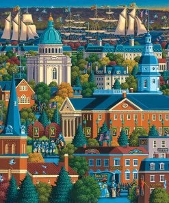 Brand new 🌟 Dowdle Folk Art 500 Pieces Annapolis 🔥