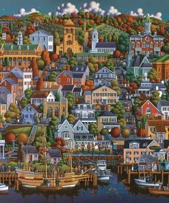 Promo 🧨 Dowdle Folk Art 1000 Pieces Plymouth 🔥